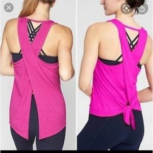 EUC Athleta Essence Tie Back Hot Pink Tank